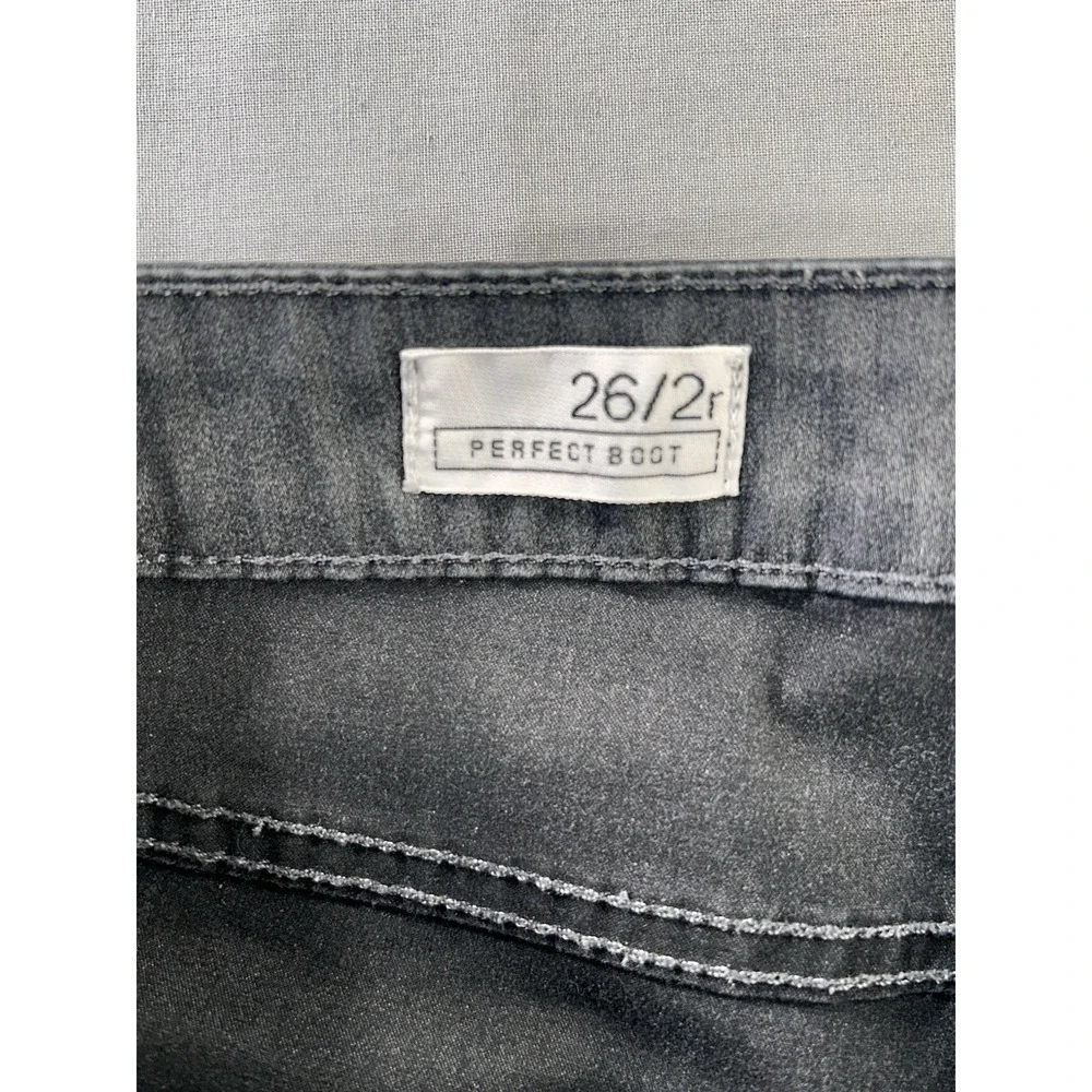 Gap 1969 Perfect Boot 26/2r Gray Jeans Pants‎ With Wear On Hem Western